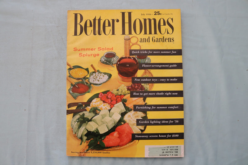 1956 JULY BETTER HOMES AND GARDENS MAGAZINE - A SUMMER SALAD COVER - E 26558