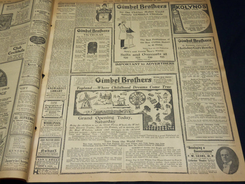 1916 NOVEMBER 18 NEW YORK TIMES - GERMANY TO DEPORT 300,000 BELGIANS - NT 7727