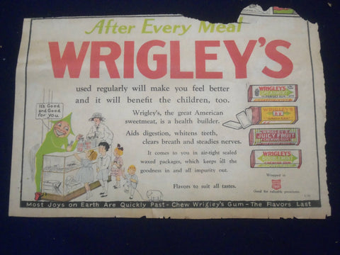 1920'S WRIGLEY'S CHEWING GUM COLOR COMICS AD - NP 5260