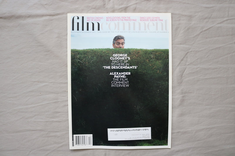 2011 NOVEMBER/DECEMBER FILM COMMENT MAGAZINE - GEORGE CLOONEY COVER - E 24085