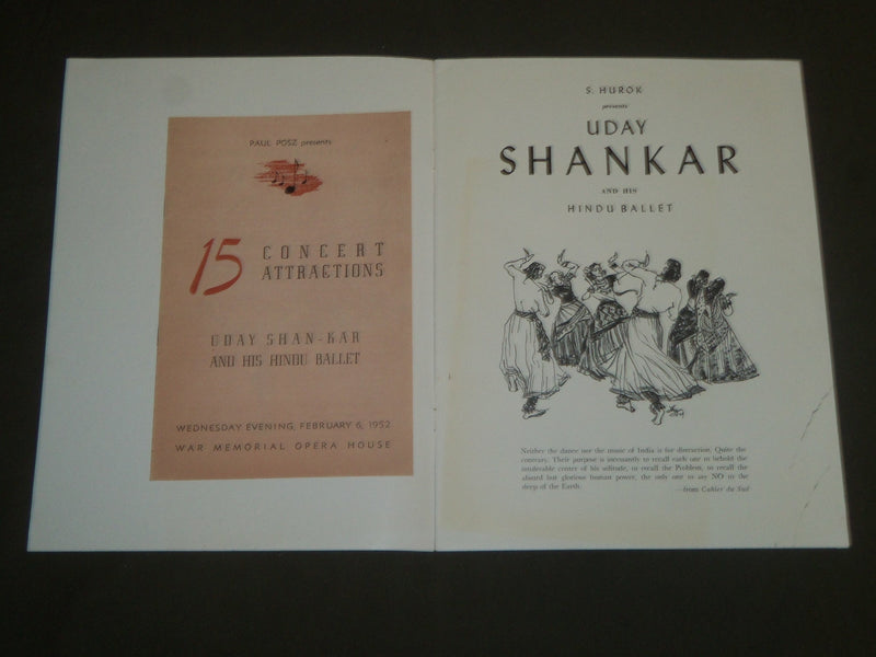 1952 UDAY SHANKAR AND HIS HINDU BALLET PROGRAM - GREAT PHOTOS - J 4846