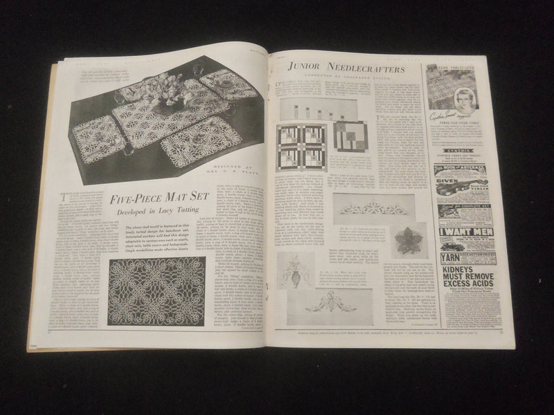1939 JANUARY HOME ARTS NEEDLECRAFT MAGAZINE - J. FROST, INC. DESIGNER - SP 886L