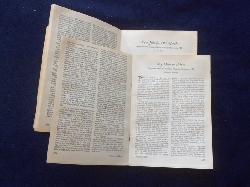 1928 OCTOBER THE READER'S DIGEST SOFTCOVER BOOK - NUMBER 78 - J 8439