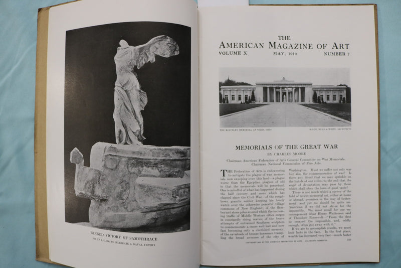 1919 MAY THE AMERICAN MAGAZINE OF ART - WAR MEMORIALS - K 3277