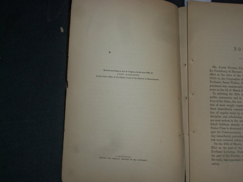 1853 MAY 24 REV. JAMES WALKER HARVARD PRESIDENT INAUGURATION ADDRESS - J 4382