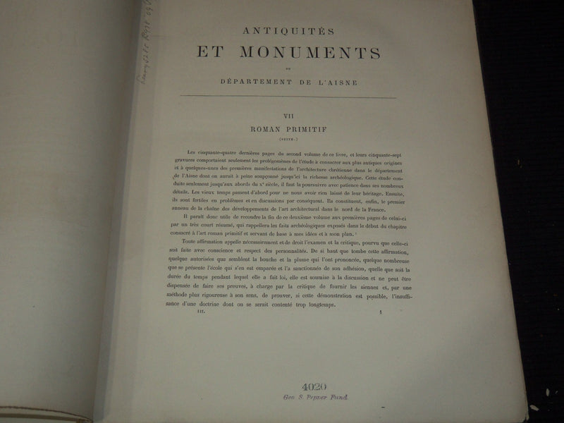1877-1879 ANTIQUES ET MONUMENTS BY EDOUARD FLEURY - 3 VOLUMES - #276