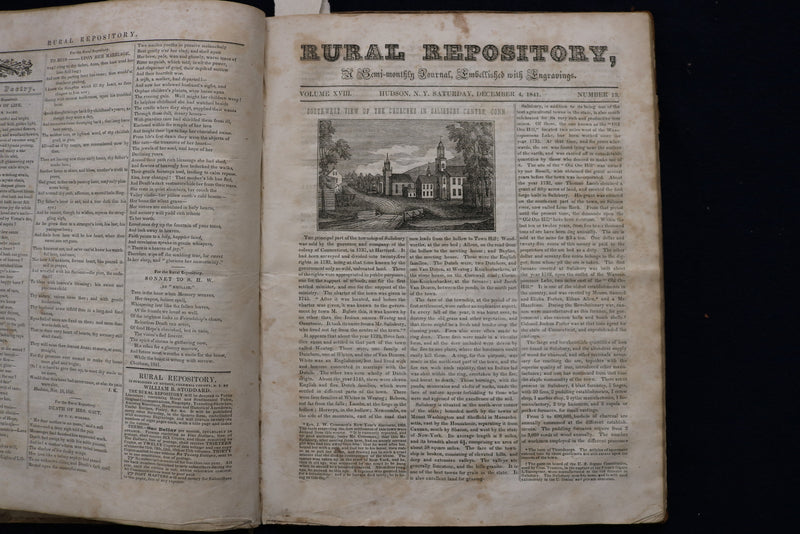 1841-1842 RURAL REPOSITORY MAGAZINE BOUND VOLUME - KD 9533