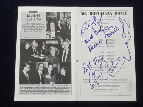 1991 JAN 16 FAUST SIGNED PROGRAM -SAMUEL RAMEY, D. SOVIERO, R. LEECH, G. QUILICO
