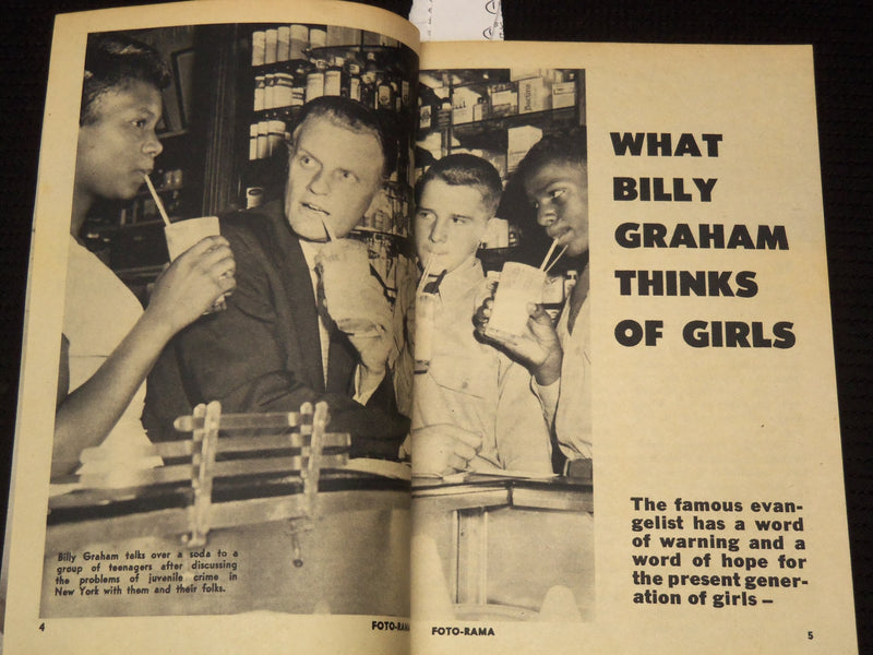 1958 MARCH FOTO-RAMA DIGEST MAGAZINE - BILLY GRAHAM - GRETA THYSSEN - K 1022