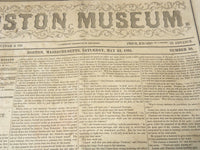 1851 MAY 24 BOSTON MUSEUM NEWSPAPER - SAMUEL THURSTON - LYNCHING - NP 9023