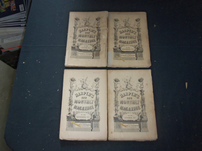 1875-76 HARPER'S MONTHLY MAGAZINE-LOT 14 ISSUES-NICE ILLUSTRATIONS & ADS-WR 364H
