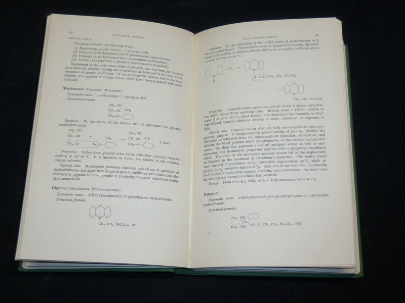 1955 SYNTHETIC DRUGS BOOK BY H. RONALD FLECK - FIRST EDITION - KD 2762G