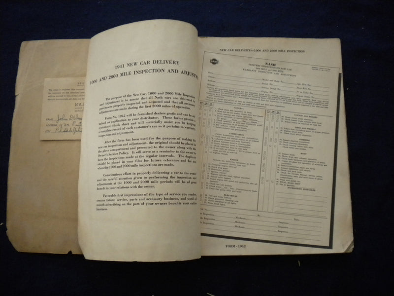 1941 NASH CHASSIS TECHNICAL SERVICE MANUAL - NASH MOTORS - SOFTCOVER - KD 8013