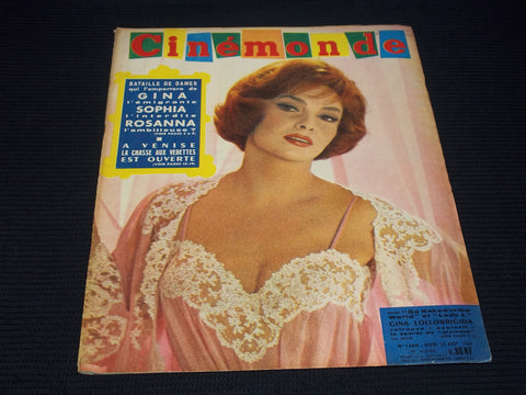 1960 AUGUST 30 CINEMONDE MAGAZINE - GINA LOLLOBRIGIDA COVER - E 24811