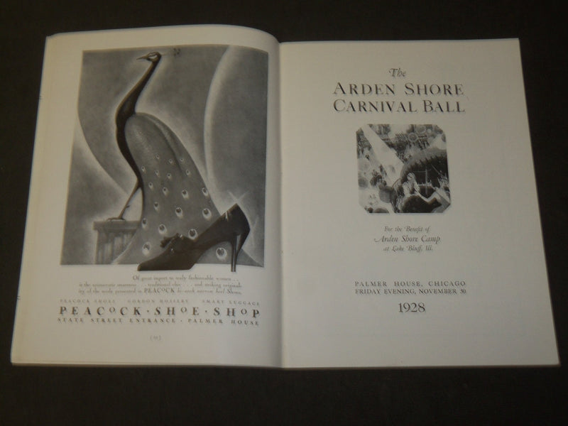 1928 NOVEMBER 30 ARDEN SHORE CARNIVAL BALL PROGRAM - PALMER HOUSE - J 3500