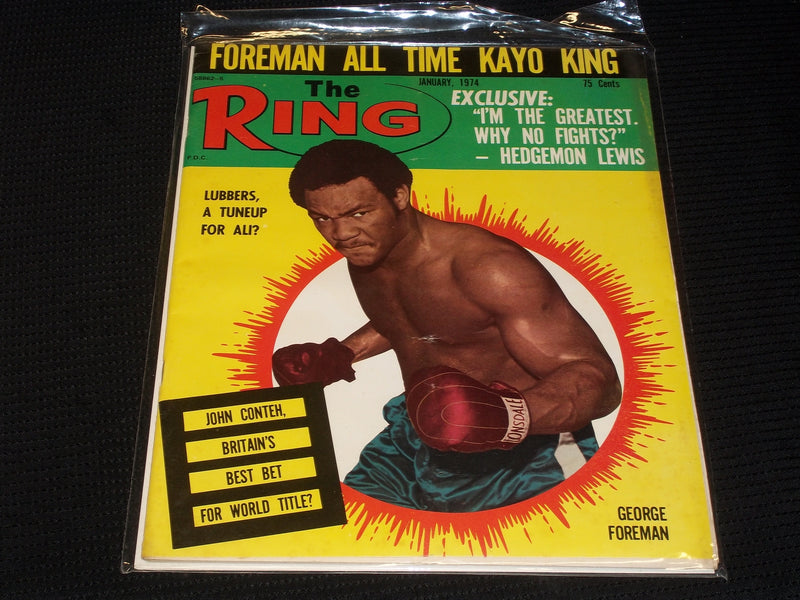 1974 JANUARY THE RING MAGAZINE - GEORGE FOREMAN FRONT COVER - E 4668