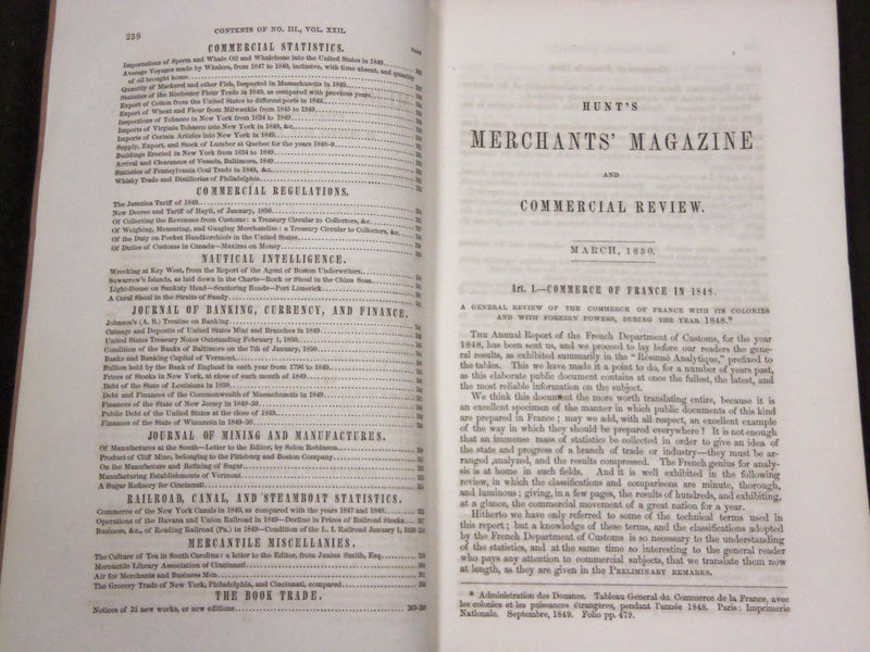 1850-1863 HUNT'S MERCHANTS MAGAZINE AND COMMERCIAL REVIEW LOT OF 12 - WR 340B