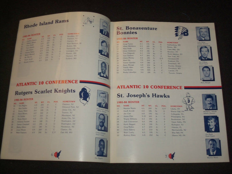 1986 FEBRUARY 27 ATLANTIC 10 CONFERENCE CHAMPIONSHIP TOURNAMENT PROGRAM- ST 6356