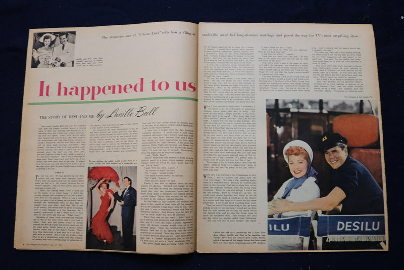 1953 MAY 17 AMERICAN WEEKLY MAGAZINE - LUCY AND DESI ARTICLE AND PHOTO - E 23245