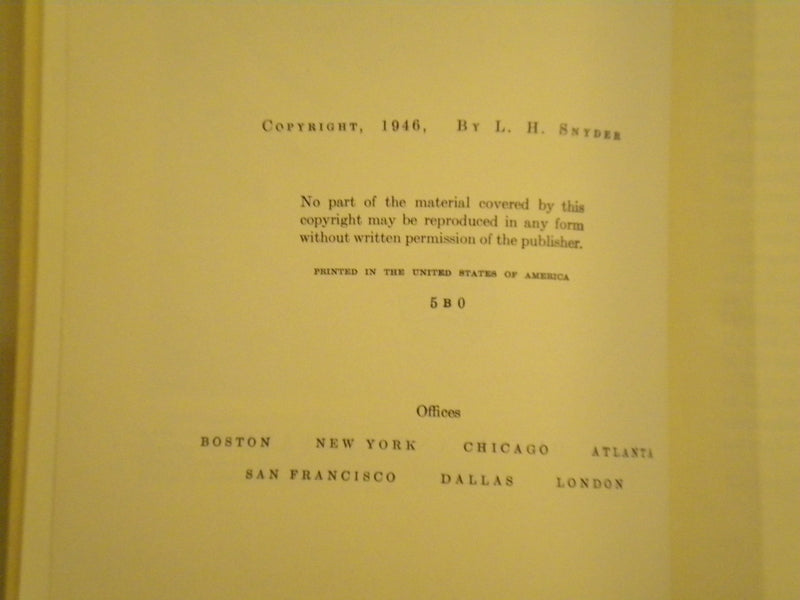 1946 THE PRINCIPLES OF HEREDITY HARDCOVER BOOK LAURENCE H. SNYDER - KD 8137