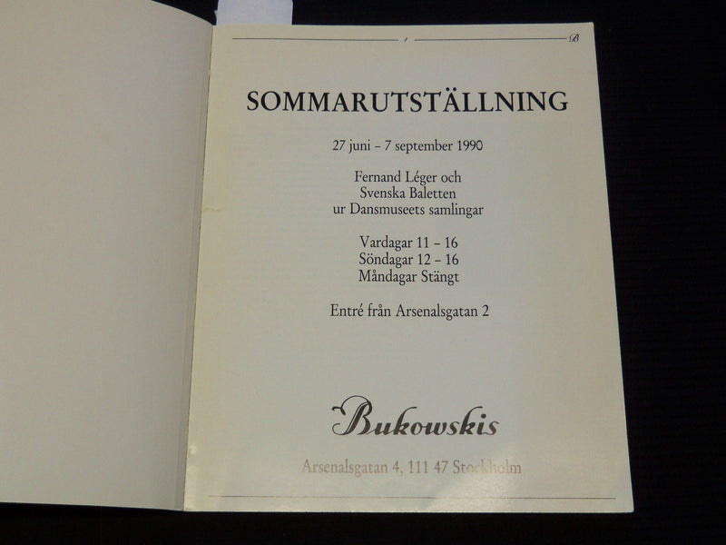 1990 SOMMARUTSTALLNING FERNAND LEGER & SVENSKA BALETTEN BOOK - J 9559