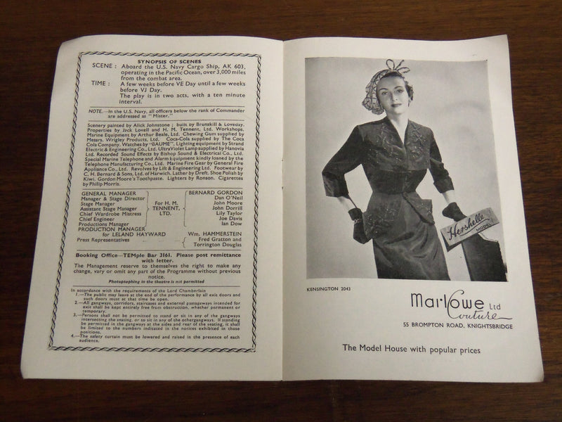 1950 MISTER ROBERTS TYRONE POWER PROGRAM - LONDON - K 1087