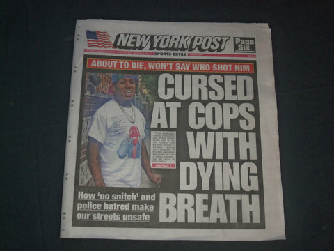 2019 AUGUST 22 NEW YORK POST NEWSPAPER - CURSED AT COPS WITH DYING BREATH