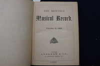 1872-1873 THE MONTHLY MUSICAL RECORD BOUND VOLUMES II & III - KD 9552