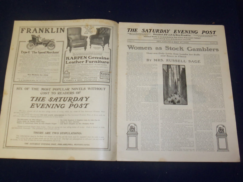 1905 MAY 27 THE SATURDAY EVENING POST MAGAZINE - ILLUSTRATED COVER - SP 773