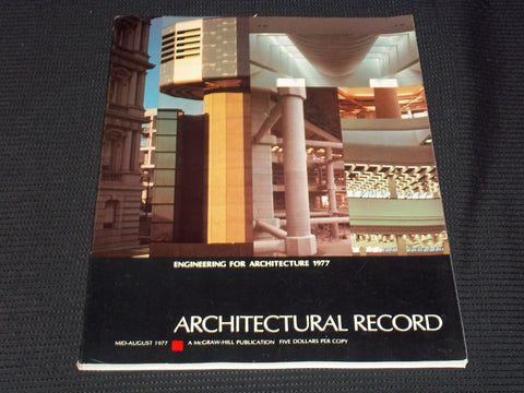 1977 MID-AUGUST ARCHITECTURAL RECORD MAGAZINE - ENGINEERING COVER - E 4161