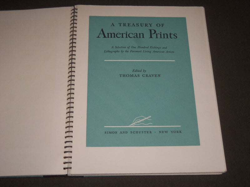 1939 A TREASURY OF AMERICAN PRINTS EDITED BY THOMAS CRAVEN -NICE PLATES- KD 4370