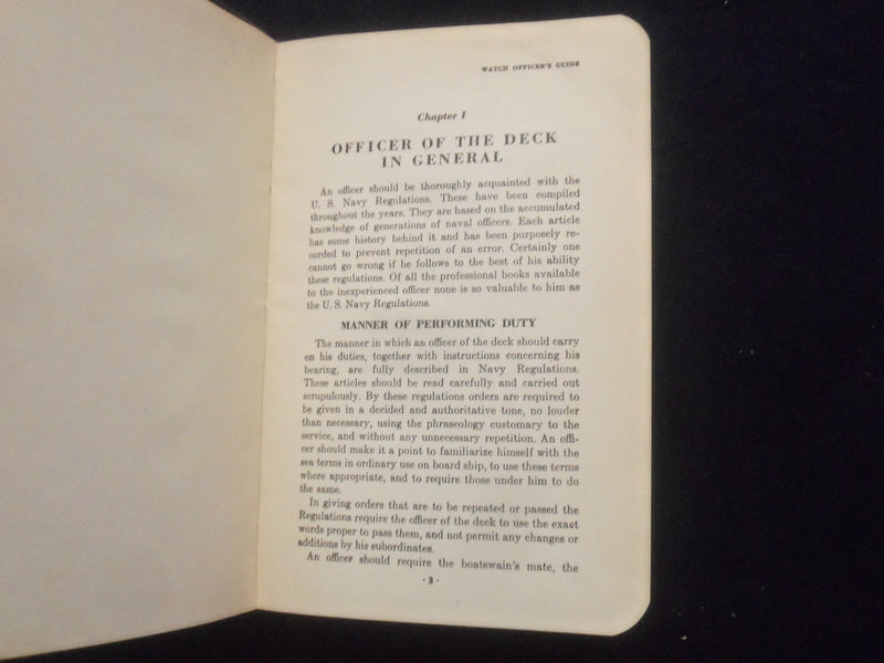 1941 WATCH OFFICER'S GUIDE - U.S. NAVY - SOFT LEATHER COVERED BOOK - KD 8331