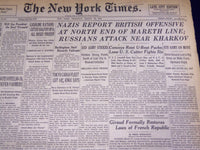 1943 MARCH 18 NEW YORK TIMES NAZIS REPORT BRITISH OFFENSIVE AT MARETH - NT 1742