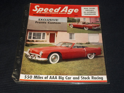 1953 NOVEMBER SPEED AGE MAGAZINE - NICE RACING FRONT COVER - E 1989