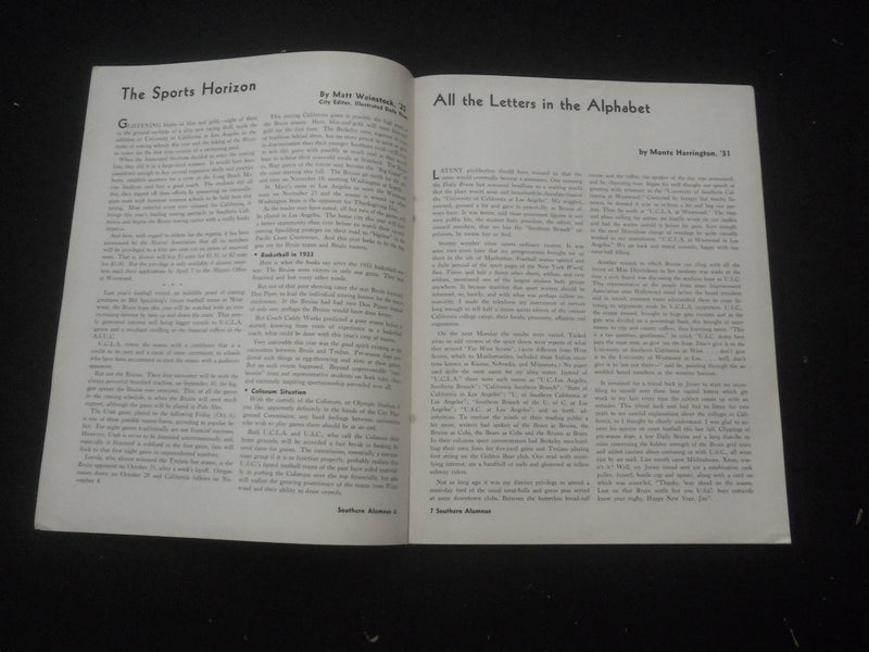 1933 FEB-MAR UNIVERSITY OF CALIFORNIA SOUTHERN ALUMNUS MAGAZINE - SP 6311Y
