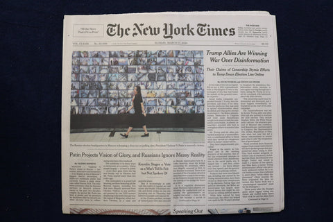 2024 MARCH 17 NEW YORK TIMES - TRUMP ALLIESARE WINNING WAR OVER DISINFORMATION