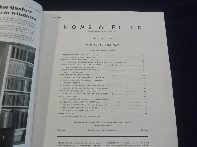 1933 MAY HOME & FIELD MAGAZINE - GREAT PHOTOS, STORIES & ADS - SP 1224B