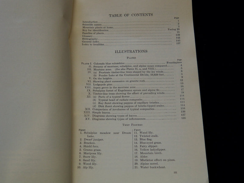 1933 PLANTS OF ROCKY MOUNTAIN NATIONAL PARK BOOK BY RUTH ASHTON - J 7313