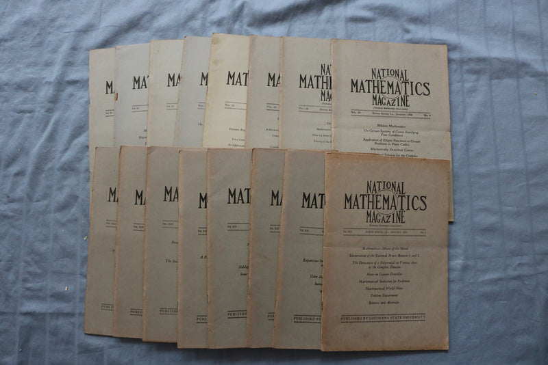 1936-1938 NATIONAL MATHEMATICS MAGAZINE - LOT OF 16 - O 3897