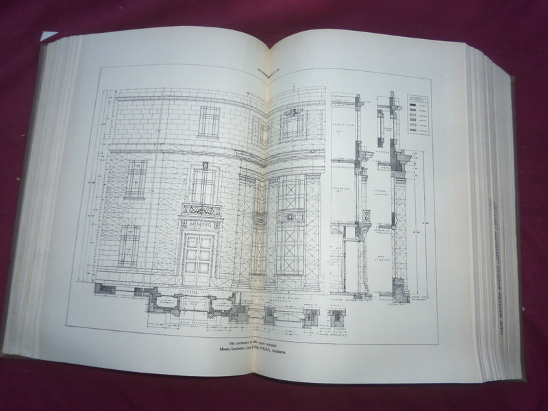 1929 JAN-DEC THE BUILDER U. K. MAGAZINE BOUND VOLUMES - 2 VOLS - FOLD OUTS- C 63