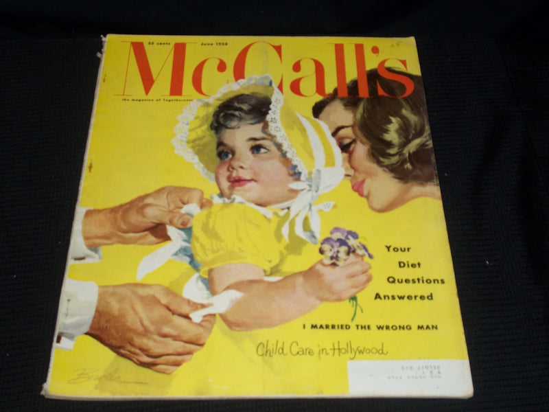 1958 JUNE MCCALL'S MAGAZINE - NICE FASHION FRONT COVER - E 5910