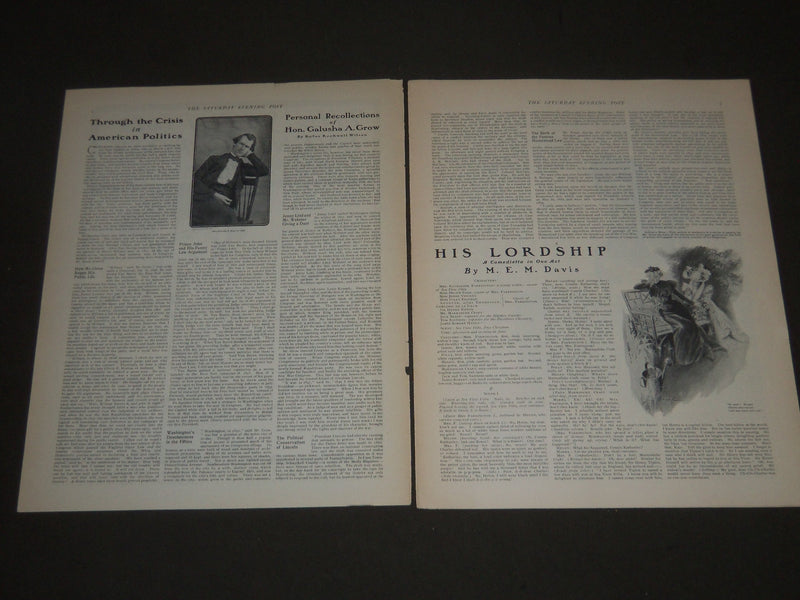 1901 JANUARY 19 THE SATURDAY EVENING POST MAGAZINE - ILLUSTRATED COVER - SP 518