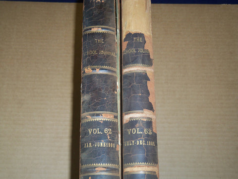 1901 THE SCHOOL JOURNAL MAGAZINE BOUND VOLUME NO. 62 & 63 LOT OF 2 - KD 3219