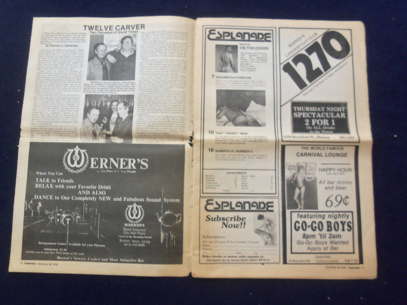 1978 NOVEMBER 30 ESPLANADE NEWSPAPER - KINSEY'S BELL-MAN - NP 6810