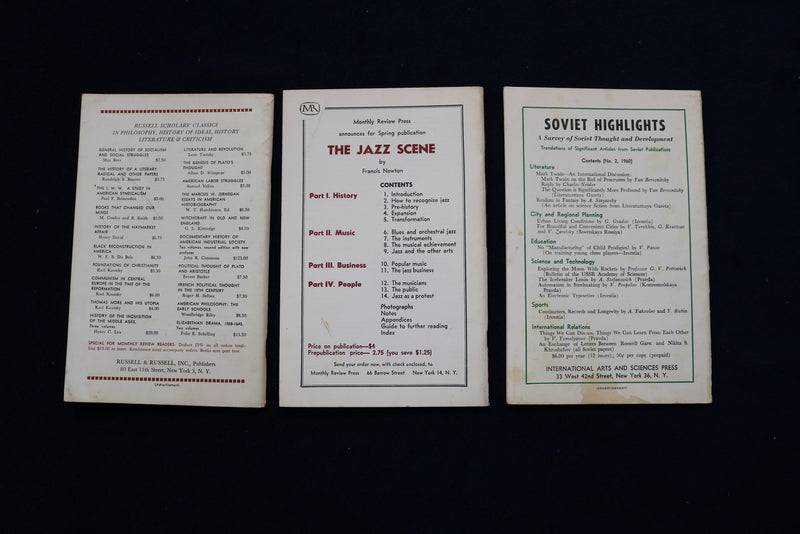 1959-1966 MONTHLY REVIEW, AN INDEPENDENT SOCIALIST MAGAZINE - LOT OF 10 - O 3609
