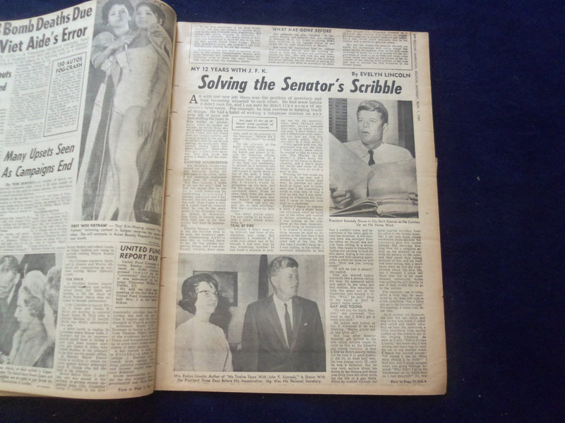 1965 NOV 1 BOSTON RECORD AMERICAN NEWSPAPER - NO. 27 DIES IN GANG WAR - NP 6319