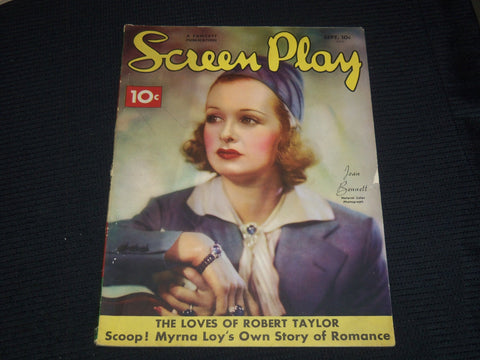1936 SEPTEMBER SCREEN PLAY MAGAZINE - JOAN BENNETT COVER - E 12153