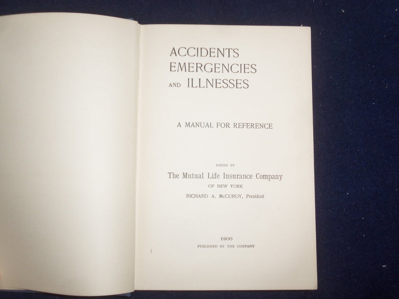 1900 THE MUTUAL LIFE INSURANCE COMPANY ON NEW YORK MANUAL - HARDCOVER - KD 8788