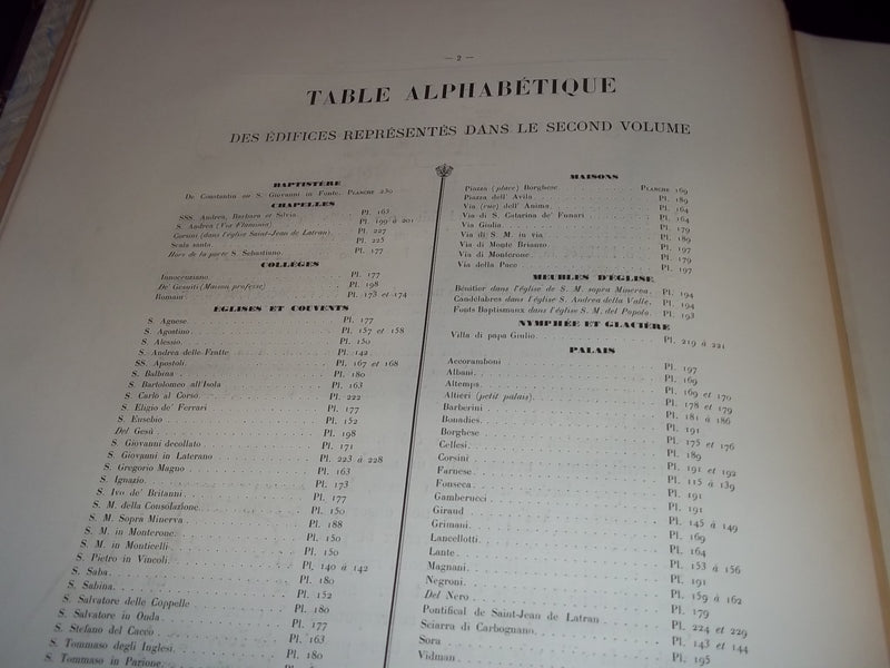 1874 EDIFICES DE ROME MODERNE BY PAUL LETAROUILLY VOLUME 2 - ARCHITECTURE - Z 2