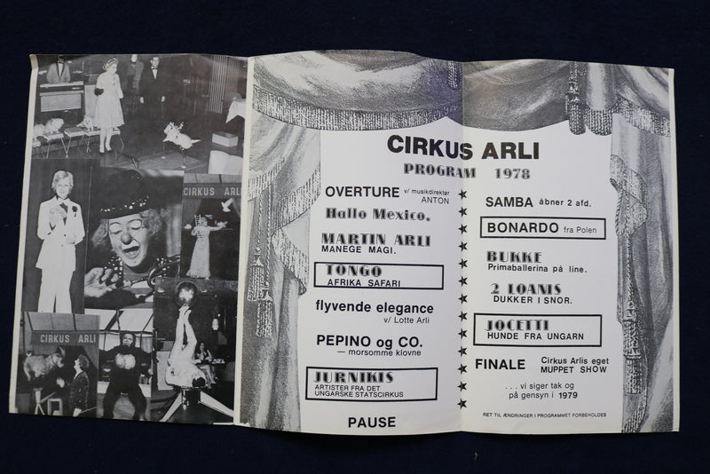 1978 CIRKUS ARLI SOFTCOVER PROGRAM - DUTCH TEXT - K 604